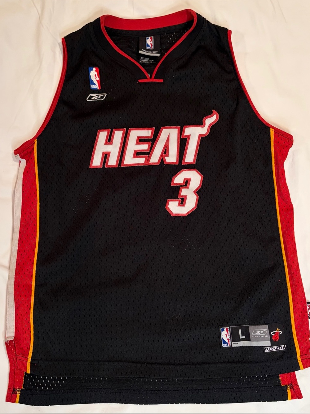 Vintage Reebok Miami Heat Dwyane Wade #3 Swingman Jersey sz L